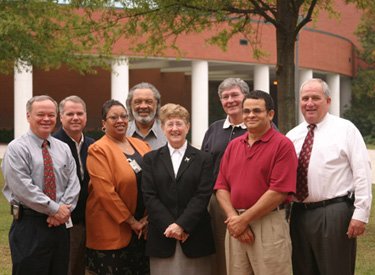 Group 1 photo of some Richland County Magistrates with Chief Justice Toal