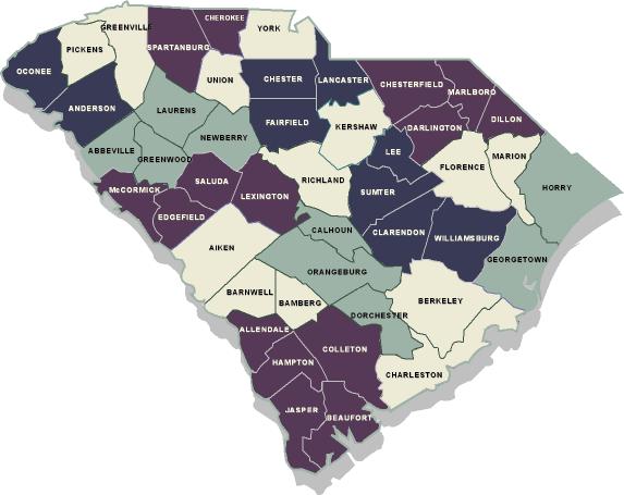 SC clickable county map for Municipal Judges