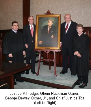 Justice Kittredge, Glenn Ruckman Oxner, George Dewey Oxner, Jr. and Chief Justice Toal